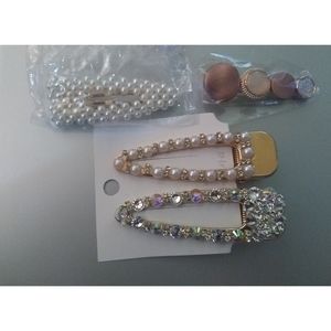 Trendy Pastel and Rhinestone Hair Clip Set